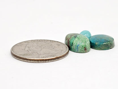Mexican Chrysocolla Oval Cabochon Lot – Blue Green Natural Stone