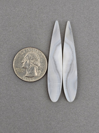 Gray banded agate pair