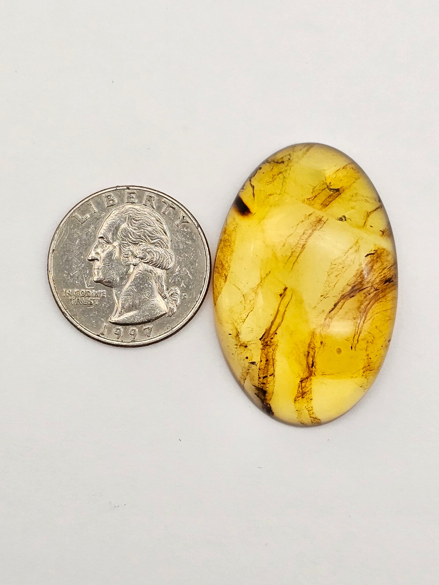 Amber authentic cabochon large