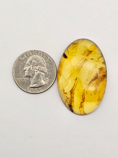 Amber authentic cabochon large