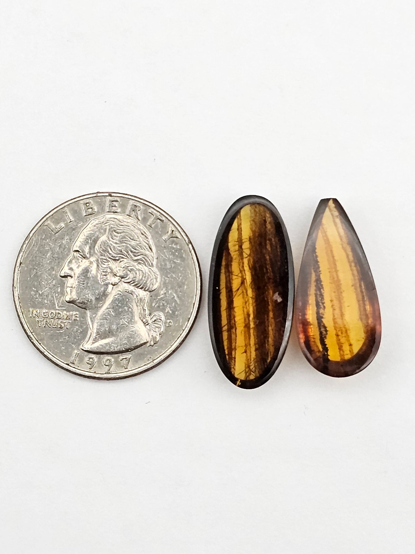 Amber authentic cabochon set large
