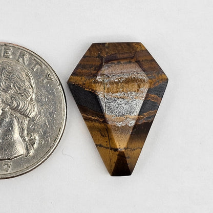 Tiger Eye Geometric Half Faceted Cabochon