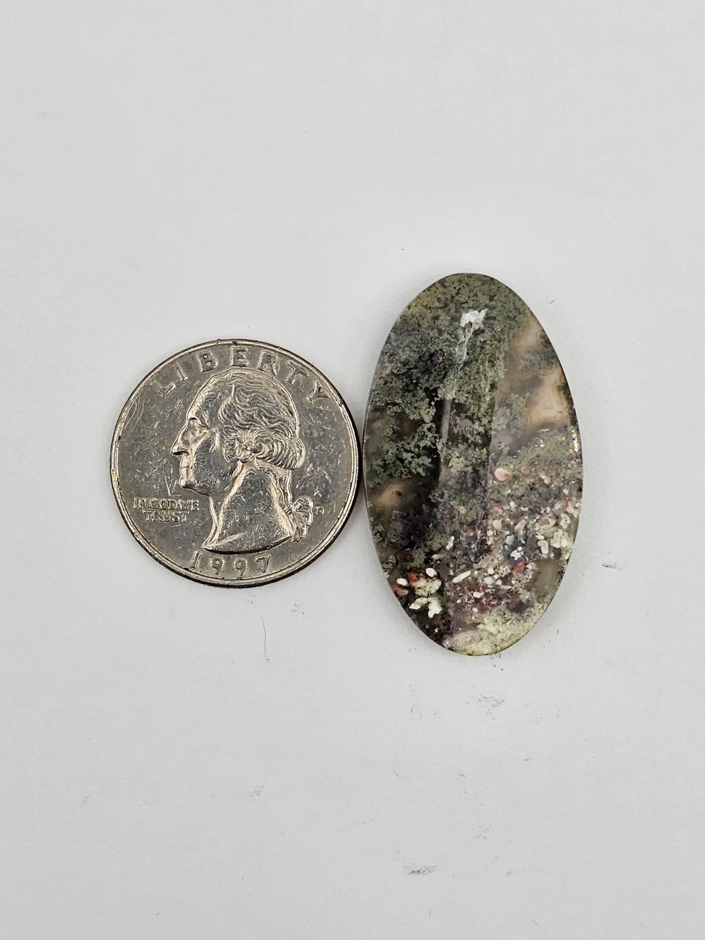 Moss agate cabochon large