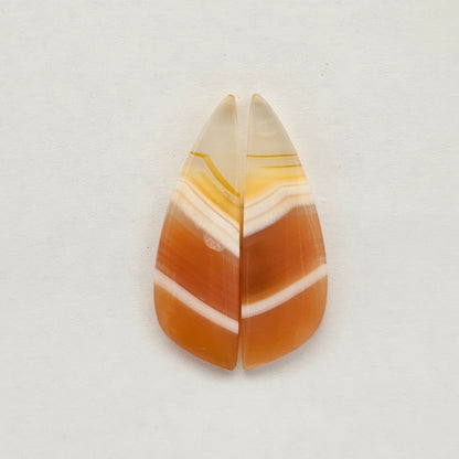 Carnelian Agate Cabochon Pair