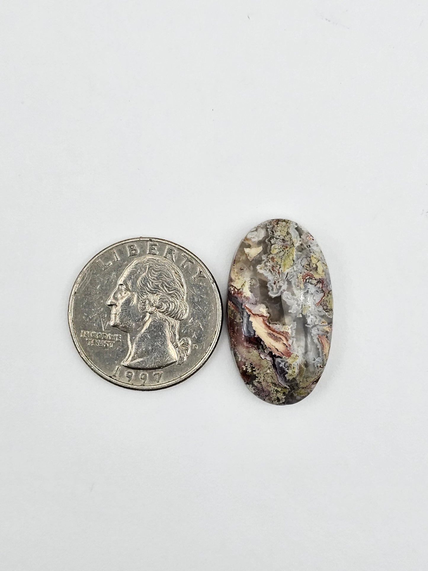 Moss agate cabochon large