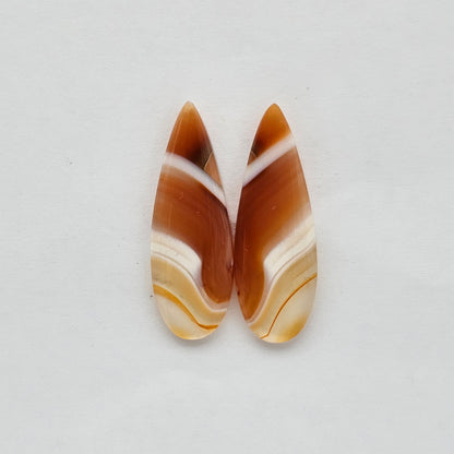 Carnelian Agate Cabochon Pair