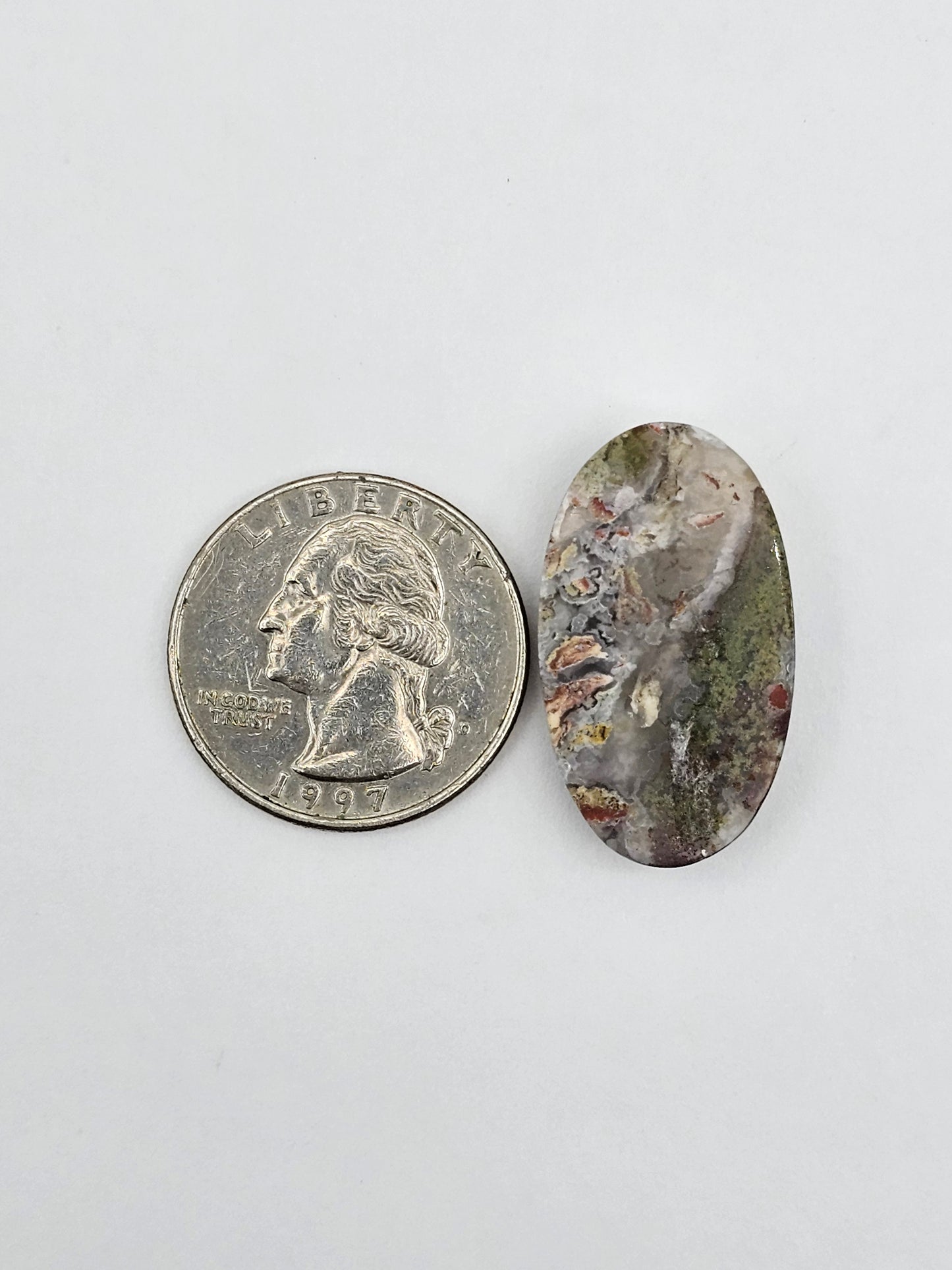 Moss agate cabochon large