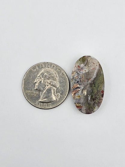 Moss agate cabochon large