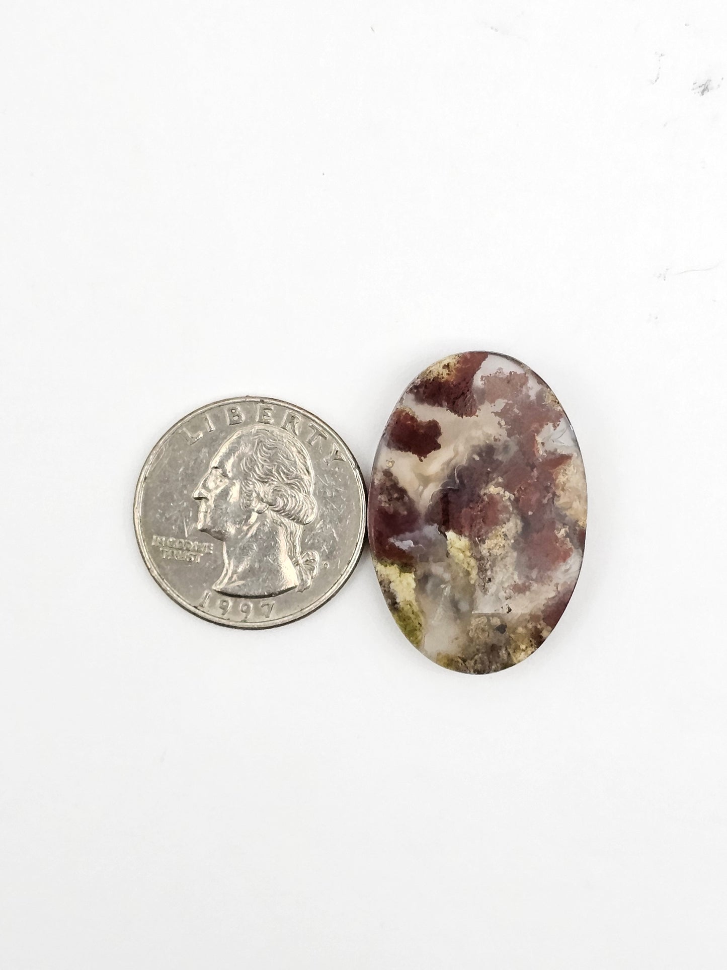 Moss agate cabochon large