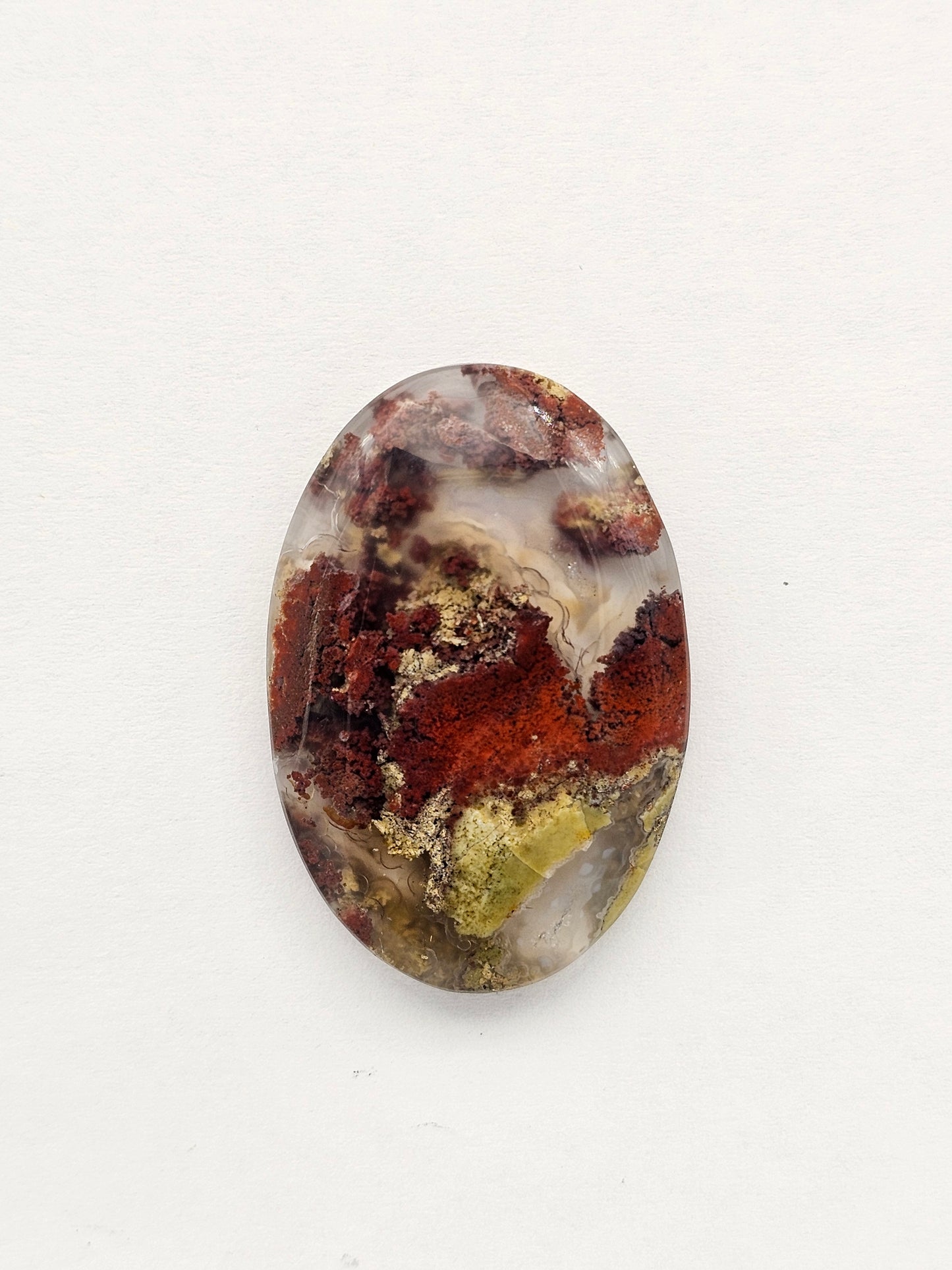 Moss agate cabochon large