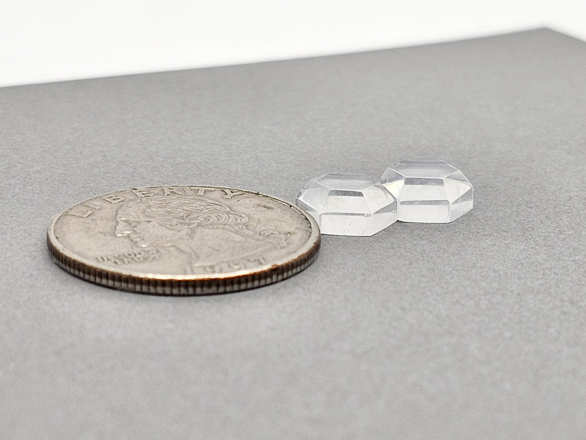 Quartz Geometric cabochon pair