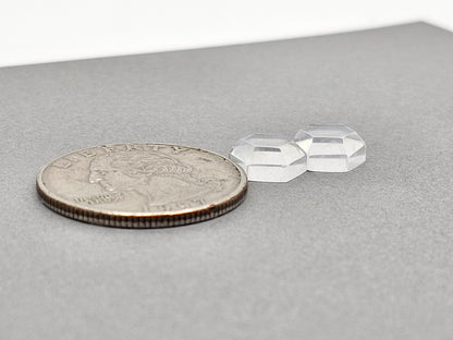 Quartz Geometric cabochon pair