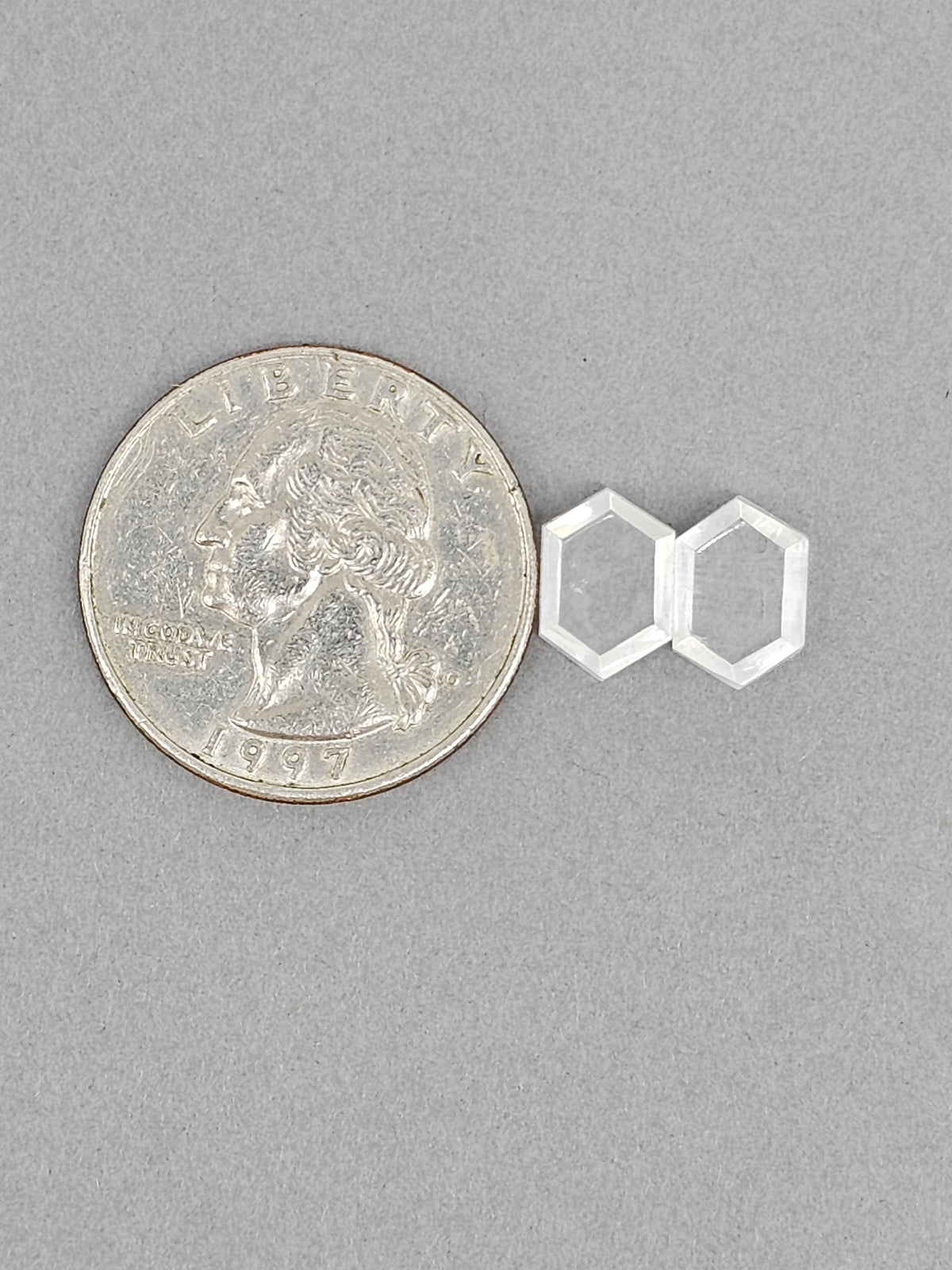 Quartz Geometric cabochon pair