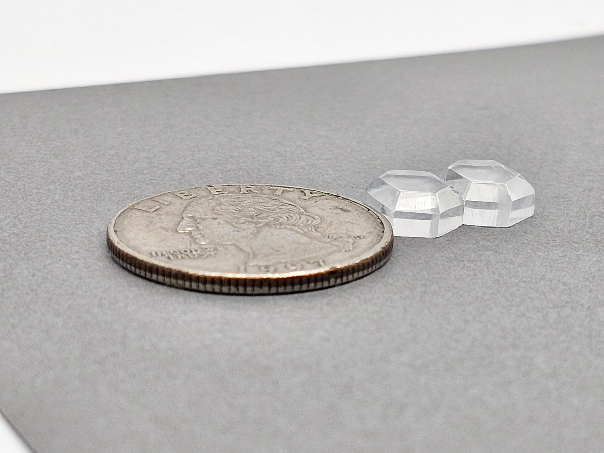 Quartz Geometric cabochon pair