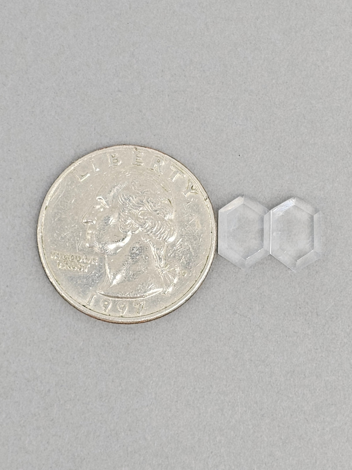Quartz Geometric cabochon pair