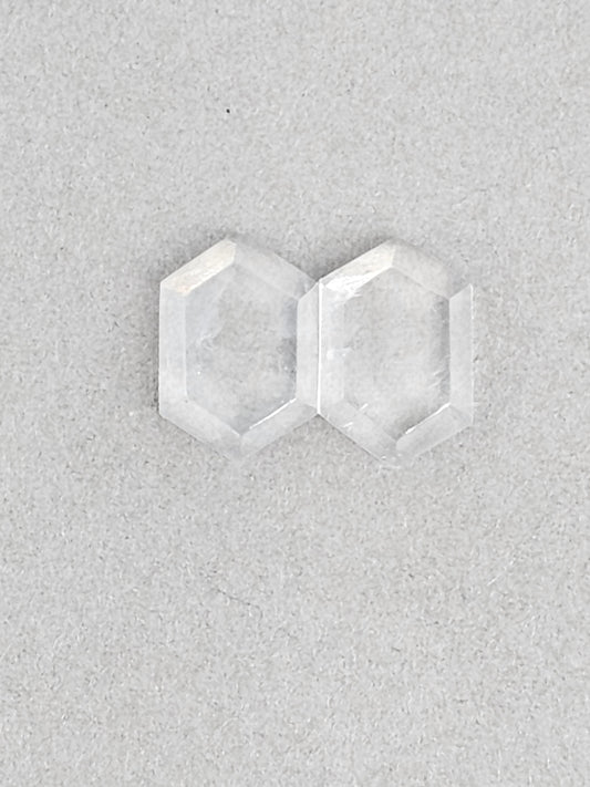 Quartz Geometric cabochon pair