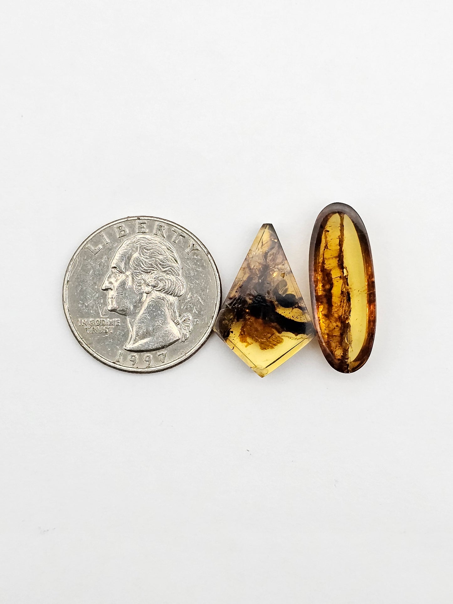 Amber authentic cabochon set large