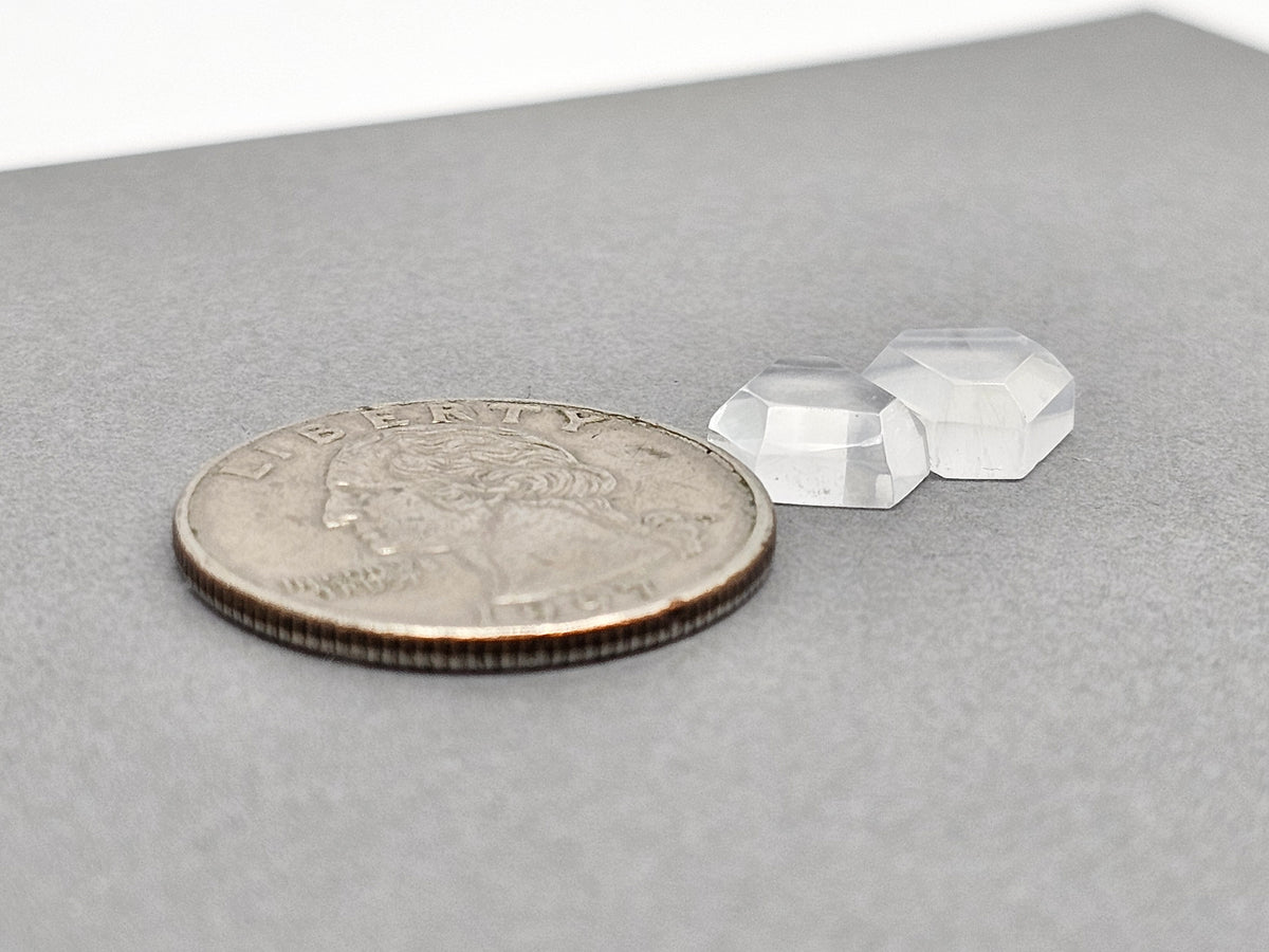 Quartz Geometric cabochon pair