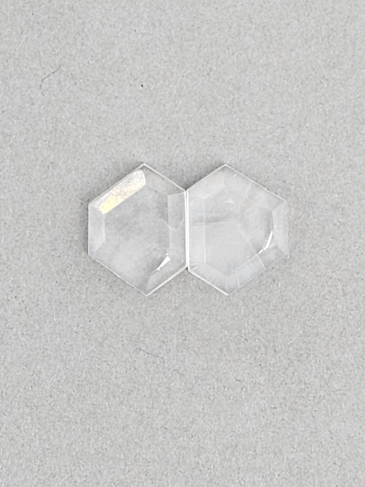 Quartz Geometric cabochon pair