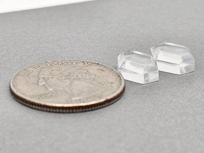 Quartz Geometric cabochon pair
