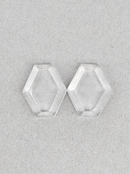 Quartz Geometric cabochon pair