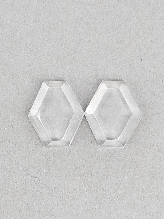Quartz Geometric cabochon pair