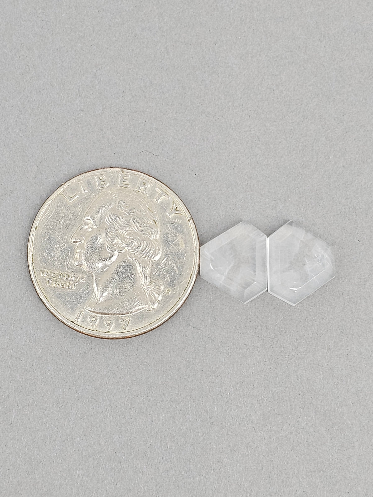 Quartz Geometric cabochon pair