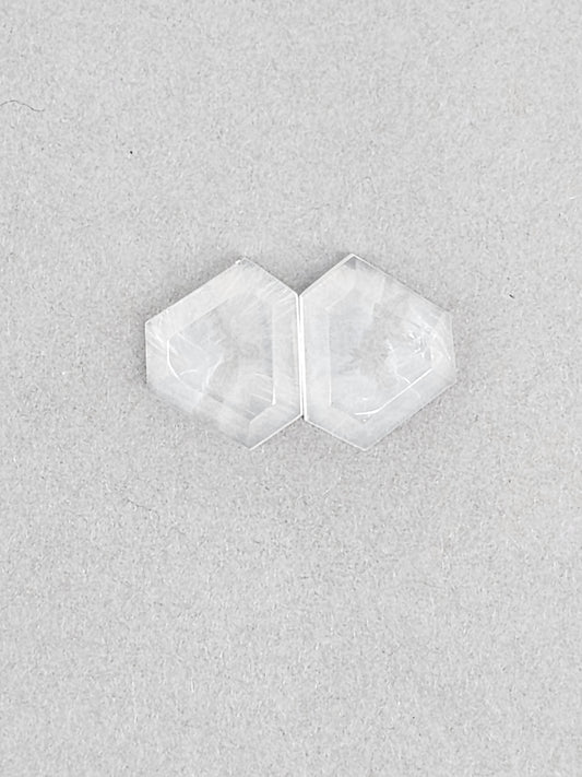 Quartz Geometric cabochon pair