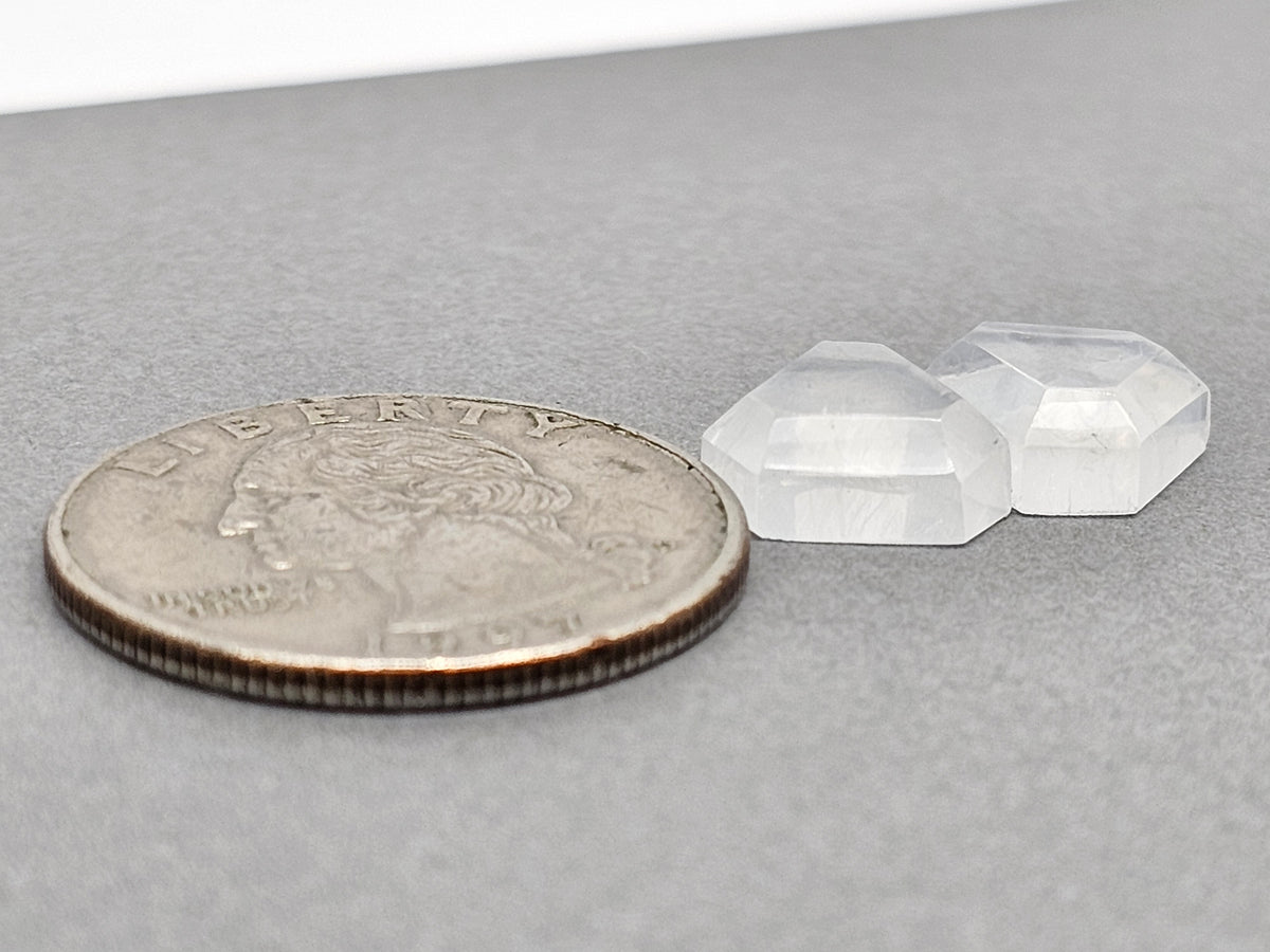 Quartz Geometric cabochon pair