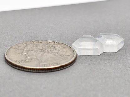Quartz Geometric cabochon pair