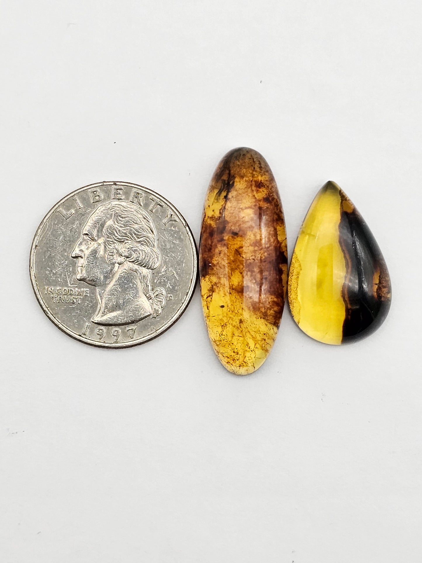 Amber authentic cabochon set large
