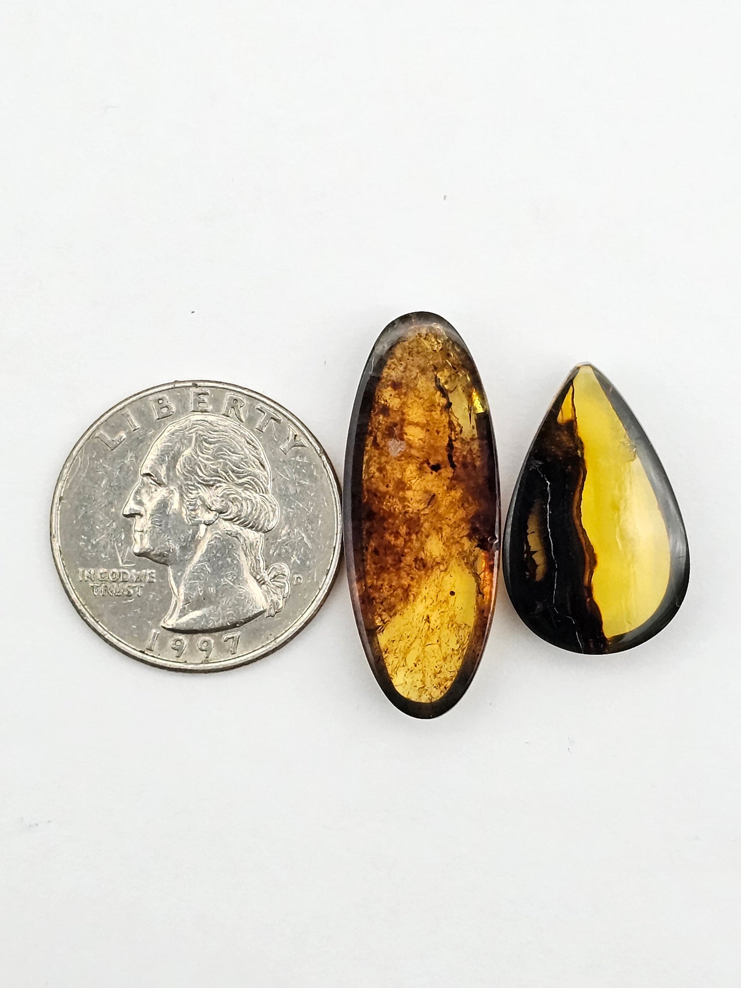 Amber authentic cabochon set large