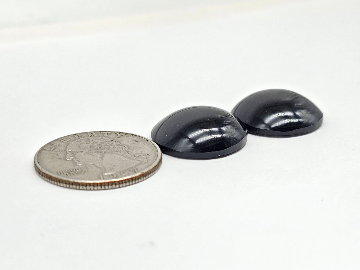 Obsidian Cabochon Pair | Natural Mexican Obsidian for Silversmiths
