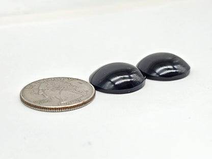 Obsidian Cabochon Pair | Natural Mexican Obsidian for Silversmiths
