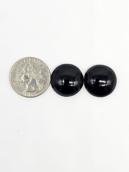 Obsidian Cabochon Pair | Natural Mexican Obsidian for Silversmiths
