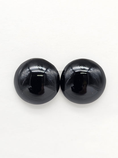 Obsidian Cabochon Pair | Natural Mexican Obsidian for Silversmiths