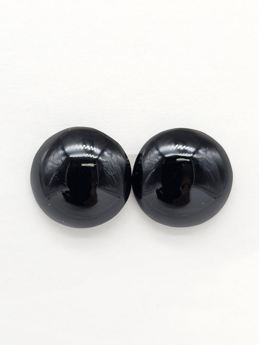 Obsidian Cabochon Pair | Natural Mexican Obsidian for Silversmiths