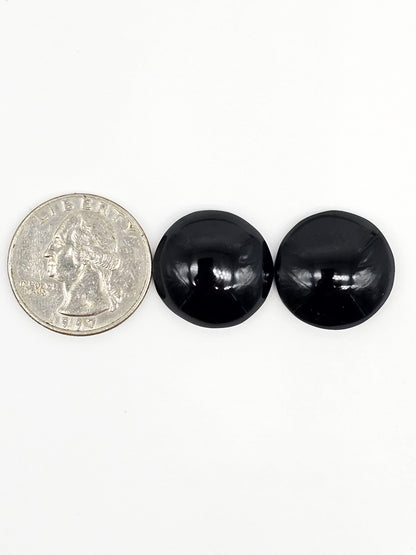 Obsidian Cabochon Pair | Natural Mexican Obsidian for Silversmiths