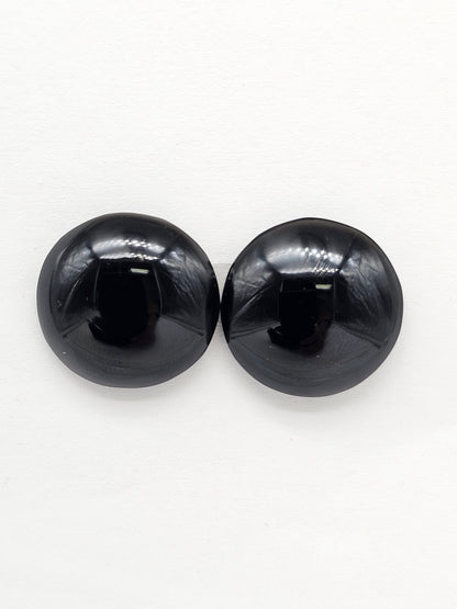 Obsidian Cabochon Pair | Natural Mexican Obsidian for Silversmiths