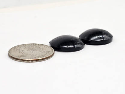 Obsidian Cabochon Pair | Natural Mexican Obsidian for Silversmiths