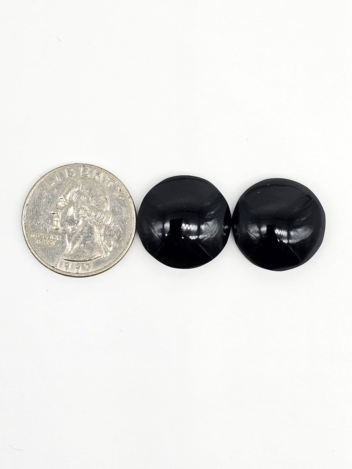 Obsidian Cabochon Pair | Natural Mexican Obsidian for Silversmiths