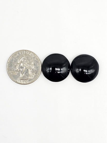 Obsidian Cabochon Pair | Natural Mexican Obsidian for Silversmiths