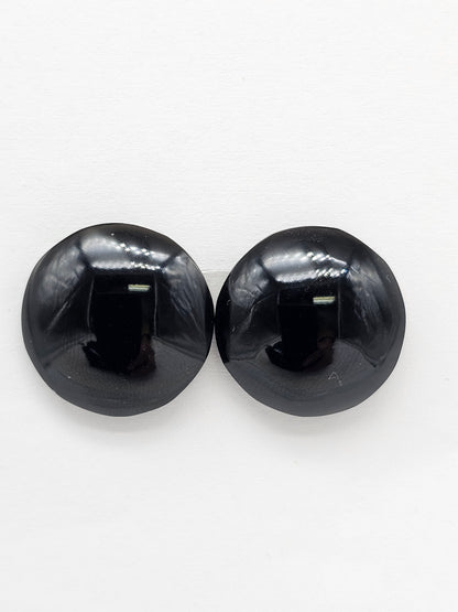 Obsidian Cabochon Pair | Natural Mexican Obsidian for Silversmiths