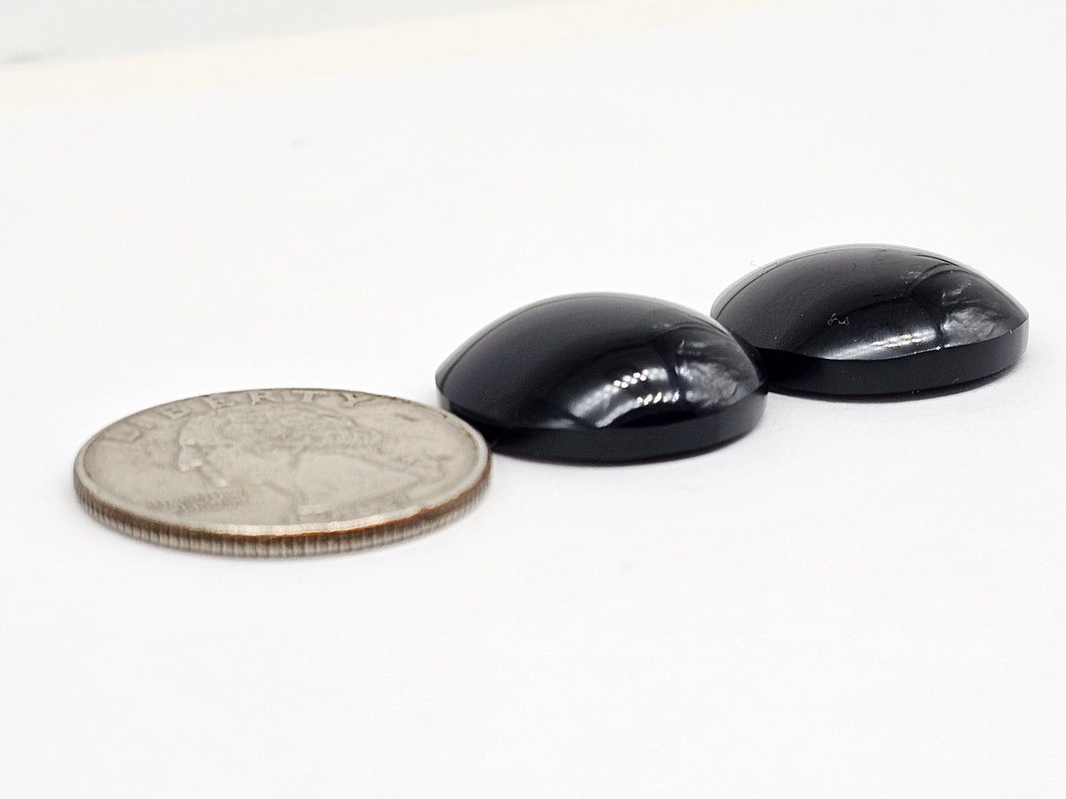 Obsidian Cabochon Pair | Natural Mexican Obsidian for Silversmiths
