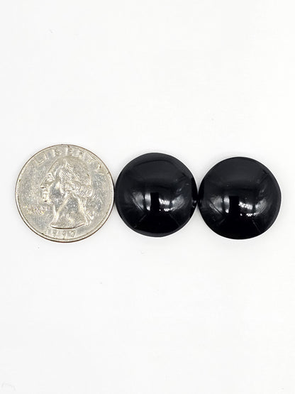 Obsidian Cabochon Pair | Natural Mexican Obsidian for Silversmiths