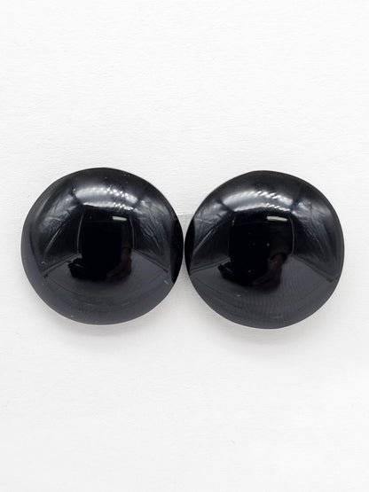 Obsidian Cabochon Pair | Natural Mexican Obsidian for Silversmiths