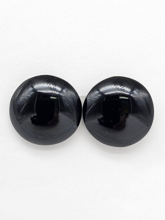 Obsidian Cabochon Pair | Natural Mexican Obsidian for Silversmiths