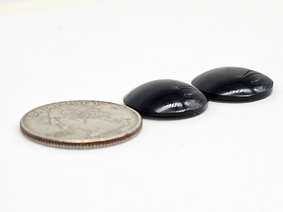 Obsidian Cabochon Pair | Natural Mexican Obsidian for Silversmiths