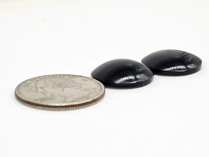 Obsidian Cabochon Pair | Natural Mexican Obsidian for Silversmiths