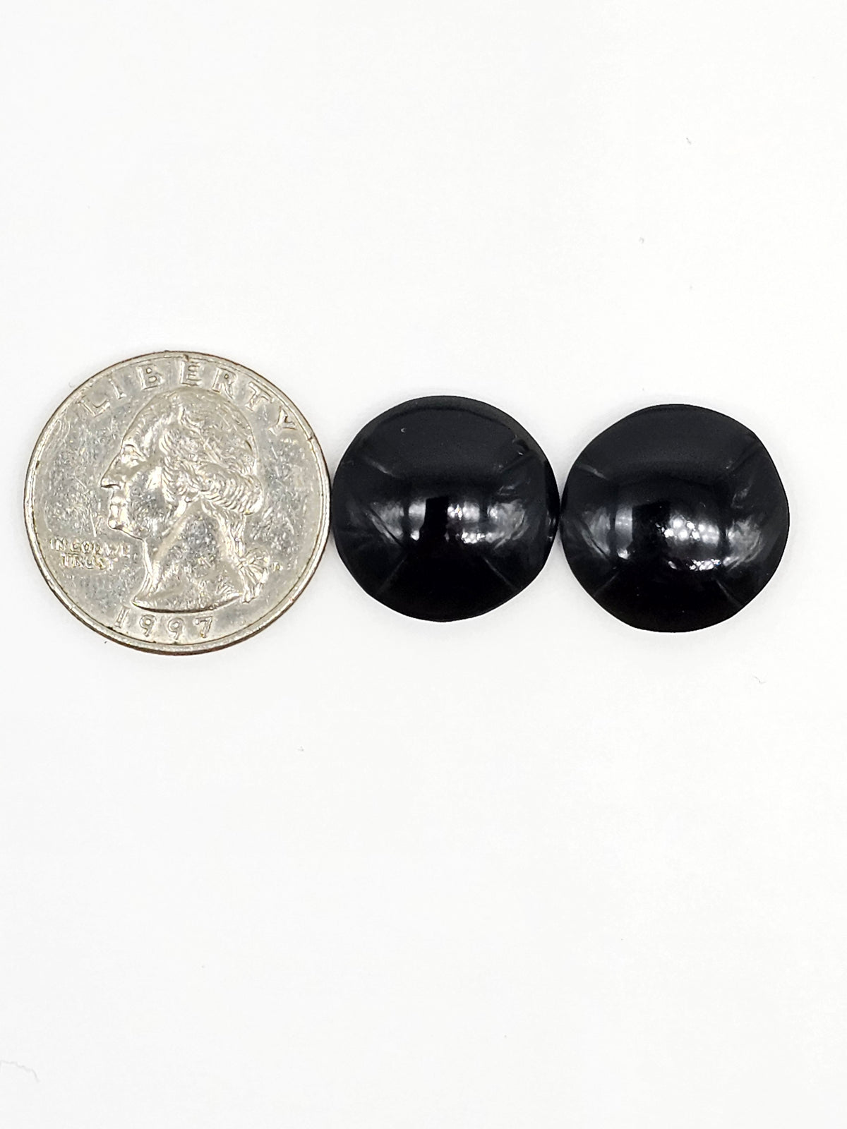 Obsidian Cabochon Pair | Natural Mexican Obsidian for Silversmiths